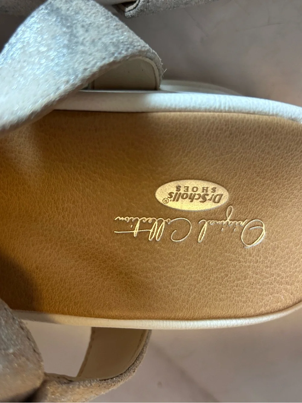 Dr. Scholl's Shimmery Silver Platform Sandals